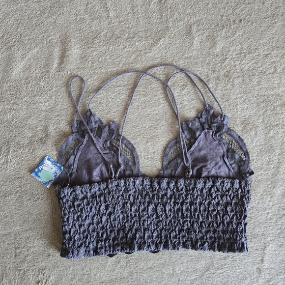 Free People Adella Bralette Charcoal Size Large - Picture 8 of 12